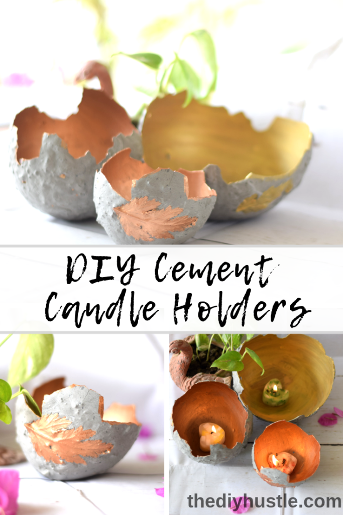 how to make candle holders from cement