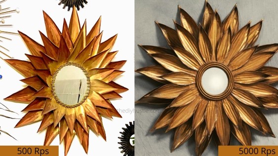 DIy sunflower sunburst mirror